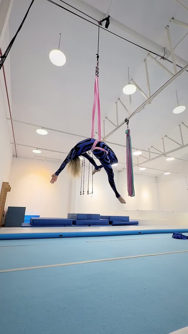 Agata Krzywka performing aerial straps